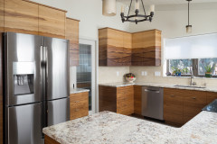 Walnut Marquetry wall cabinets and doors