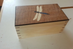 Maple box with walnut splices