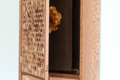 Lacewood cabinet with marquetry door