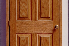 Oak Cabinet w/ Trompe l'oeil Marquetry Panel.