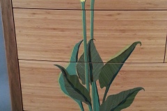 Walnut and Bamboo Flower Dresser