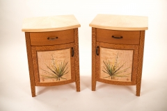 Lacewood cabinets w/ yucca marquetry doors