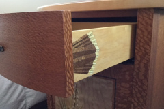 Marquetry "dovetail joint"" drawer side detail