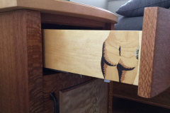 Marquetry "butt joint" drawer side detail