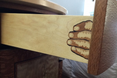 Marquetry "finger joint" drawer side detail