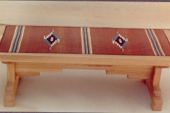 Aztec style oak coffee table