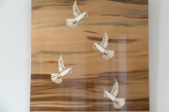 Red Gumwood background on curved frame