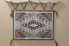 Navajo style rug marquetry, gray-dyed Lacewood w/ other veneers