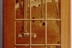 Full size door with marquetry scene