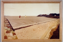 Cape Cod beach and stone jetty