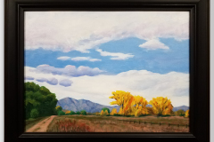 Acrylic painting in black frame